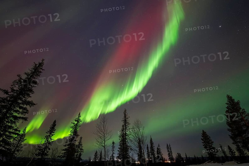 Northern Lights (Aurora borealis), Gällivare, Norrbotten, Lapland, Sweden, December 2024