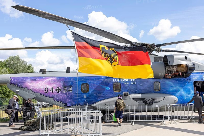Sikorsky CH-53GA transport helicopter with a special ‘70 Years of the Air Force' livery – International Aerospace Exhibition (ILA), Berlin ExpoCenter Airport, Schönefeld, 11 June 2026