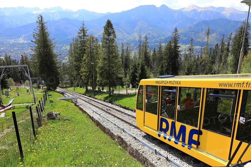 The funicular to Gubalowka Hill in Zakopane, Poland