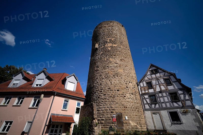 Waldhorn Tower, Gasthaus Waldhorn, timber-framed house, Old Town, Besigheim an der Enz, Baden-Württemberg, Germany