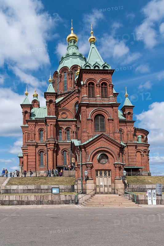 Uspenski Greek Orthodox Cathedral or Uspenskin Katedraali, Katajanokka, city center, Helsinki, Finland