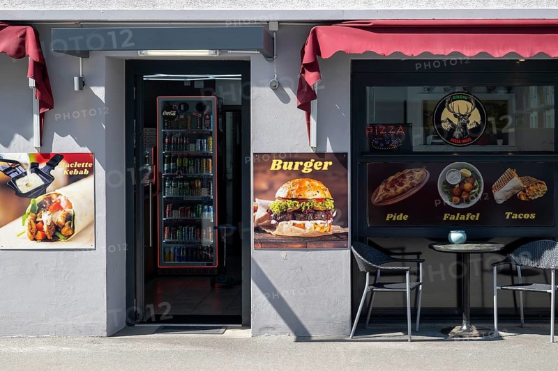 Symbolic photo of snack shop pizza, burger and kebab, Goldau, Switzerland