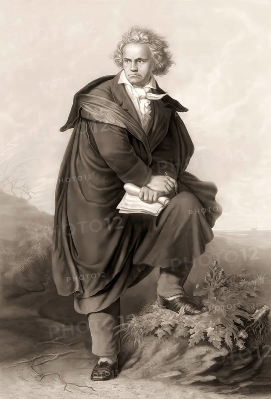 Ludwig van Beethoven, 1770 -1827, German composer, digitally edited based on a painting by Fritz Schwörer