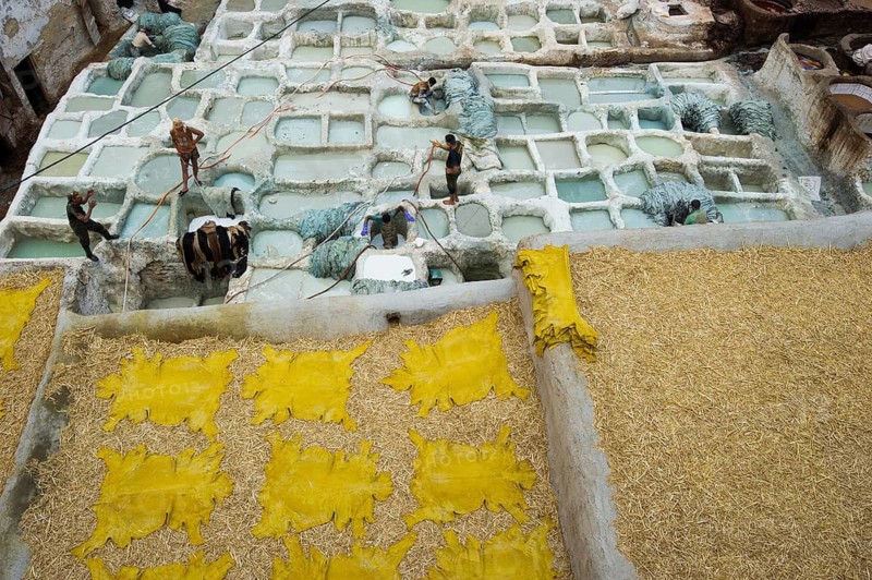 Chouwara tanning and dyeing district, Fez El Bali, Medina, UNESCO World Heritage Site, Fez, Morocco