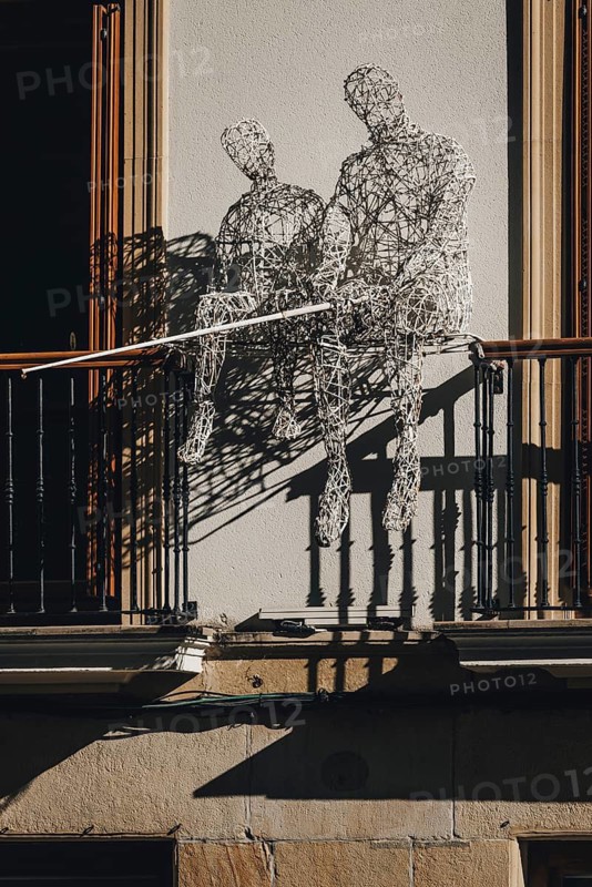 Art installation by two fishermen in the northern Spanish coastal town of San Sebastian, Basque Country, Spain