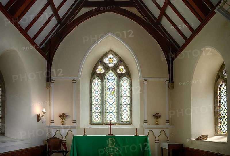 Interior view of choir room, altar, St Mawes Church, St Mawes, Cornwall, England, Great Britain, Great Britain