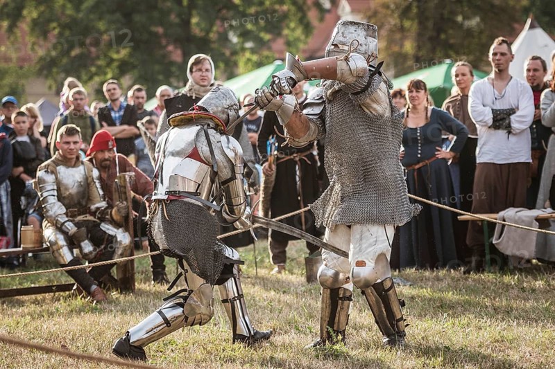 LUBIAZ, POLAND - AUGUST 25, 2018: Monastery Siege - historical staging. Knights tournament