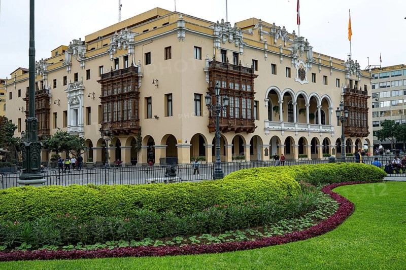 Palacio Municipal de Lima, Lima City Hall, historic colonial building, Plaza Mayor, Lima, Peru, South America