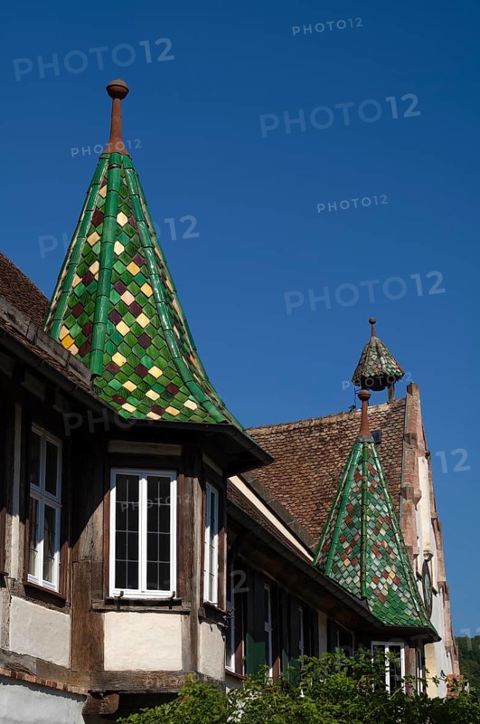 Oriel, monastery, monastery church, old town, Blaubeuren, Swabian Jura, Baden-Württemberg, Germany