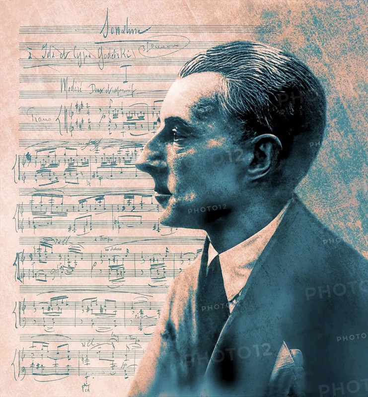 Joseph Maurice Ravel, 1875 – 1937, French composer, pianist and conductor, leading musician in Impressionism, 1925, sheet music from Sonatine, premier mouvement, 1905, digitally edited