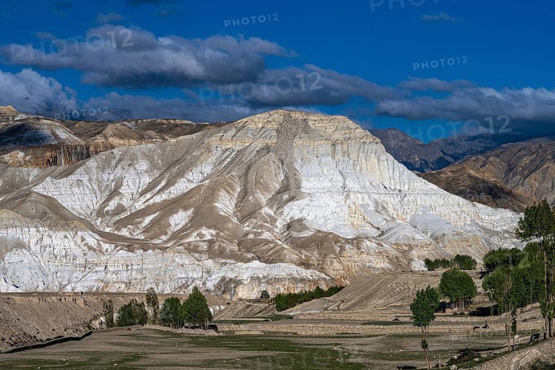 Mountain landscape, erosion landscape near Lo Manthang, Mustang, Upper Mustang, Himalayas, Nepal