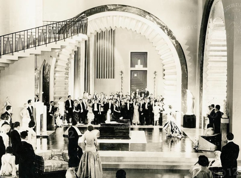 Our Modern Maidens, Modern Girls, USA, silent movie, MGM, 1929, Joan Crawford, directed by Jack Conway, art deco decor, grand ballroom filled with elegantly dressed people, impressive architecture