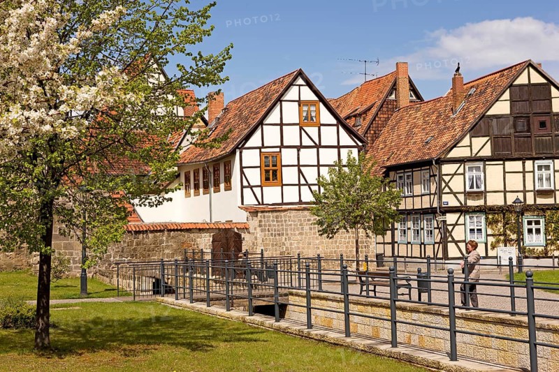 Fleischhof, Quedlinburg, historic old town, half-timbered houses, medieval town, half-timbered architecture, city history, monument, UNESCO World Heritage Site, Harz, Saxony-Anhalt, Quedlinburg timbering, medieval cityscape, Germany