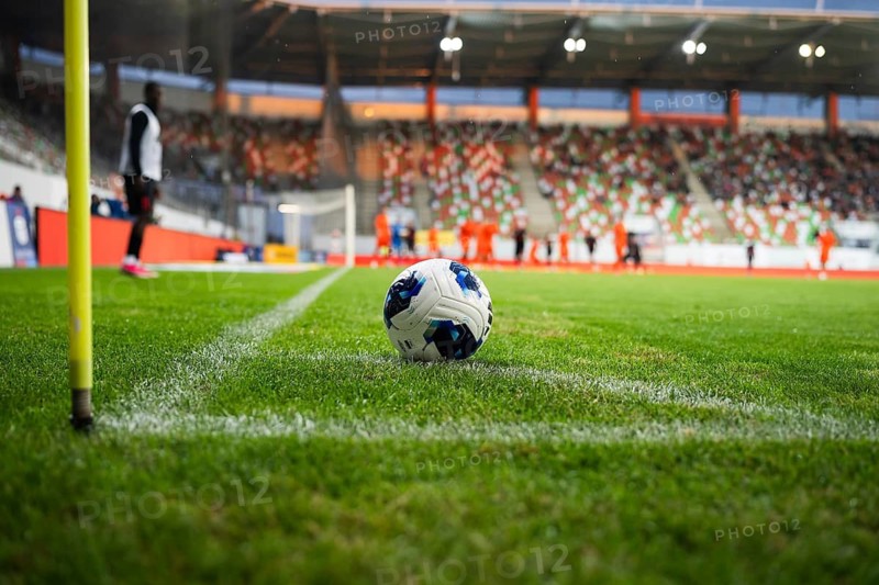 LUBIN, POLAND - JULY 27, 2026: Polish football Top League match between KGHM Zaglebie Lubin vs Piast Gliwice. Ball in the corner of the pitch