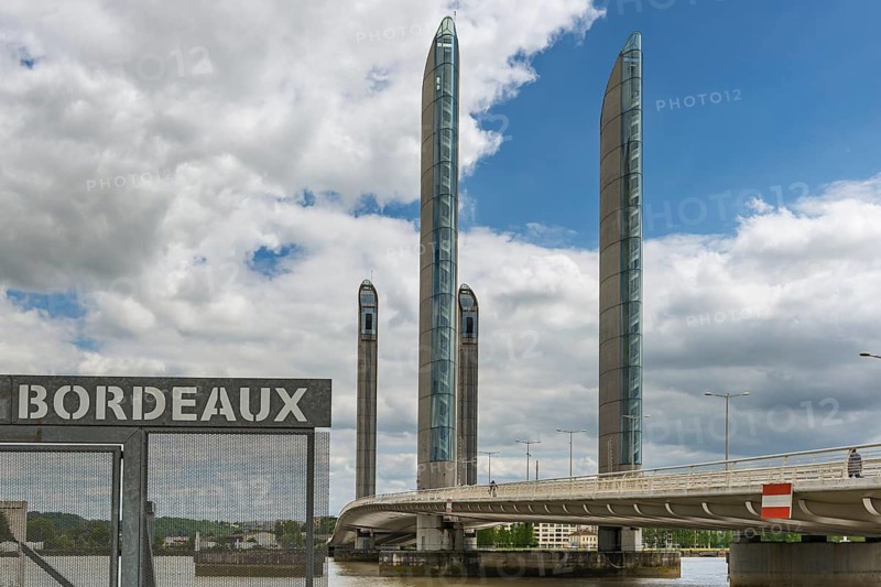 The Pont Jacques Chaban-Delmas lift bridge across the Garonne in Bordeaux, France