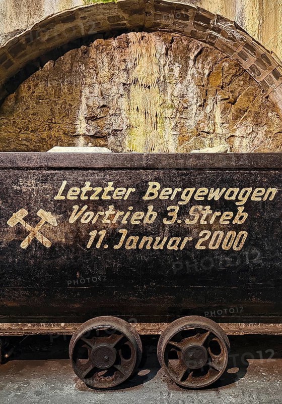 Last recovery car, coal mine, German Mining Museum, DBM, Bochum, Ruhr area, North Rhine-Westphalia, Germany