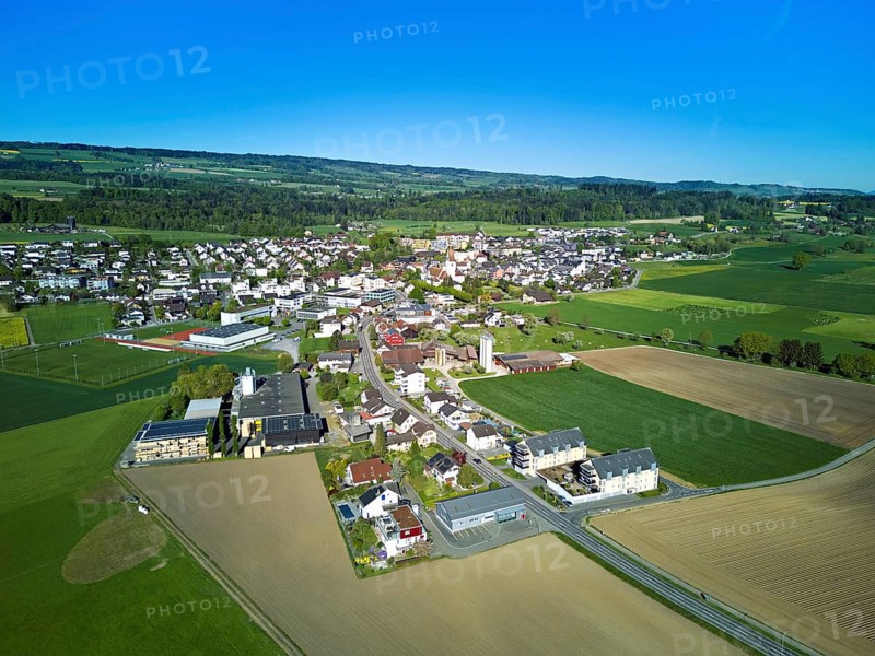 View of the village, Merenschwand, Freiamt, Canton of Aargau, Switzerland