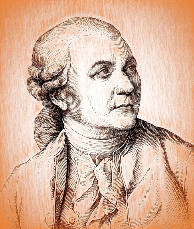 Portrait of Friedrich Gottlieb Klopstock, 1724, 1803, German poet, digitally edited