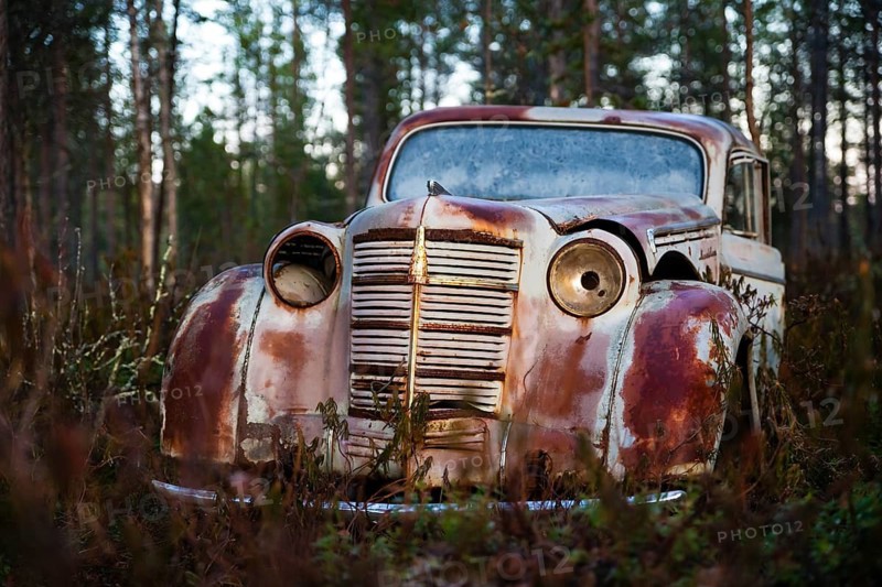 OAO Moskvich Oldtimer in Finland, Finnish Lapland, Finland