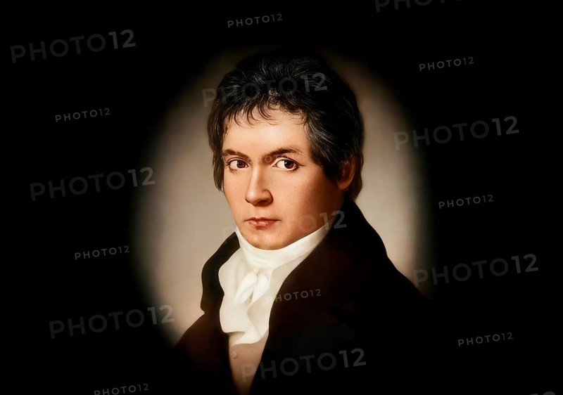 Ludwig van Beethoven as a youg man, 1770 -1827, German composer, digitally edited based on a painting by Willibrord Joseph Mähler, 1805