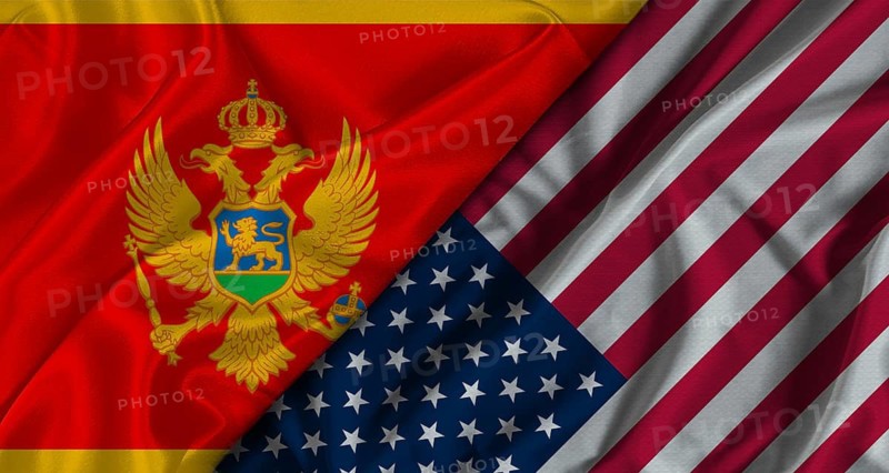 Bilateral relations between Montenegro and United States. Flag of Montenegro and United States