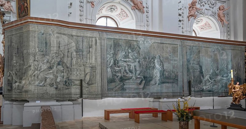 Lenten hangings painted on canvas on both sides, Kremser Schmidt painted in 1777, left chancel of the parish church of the Assumption of Mary, Garsten, Upper Austria