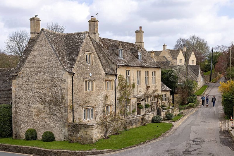 Houses, Cotswold Stone, Bibury, The Cotswolds, England, Great Britain