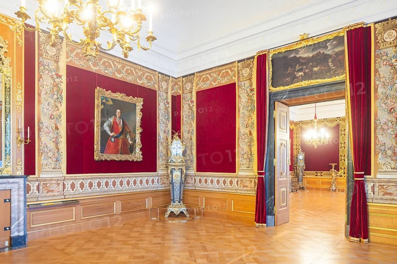 State rooms in the Dresden Royal Palace Historic ballrooms on the 2nd floor of the north wing of the Dresden Royal Palace shine in new splendor after its reconstruction, almost 81 years after its destruction, Dresden, Saxony, Germany