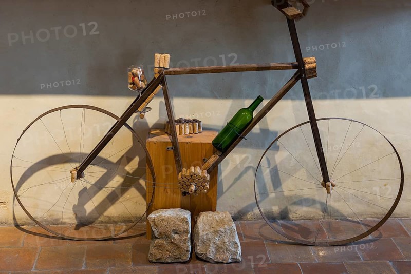 Bicycle decorated with wine theme, France