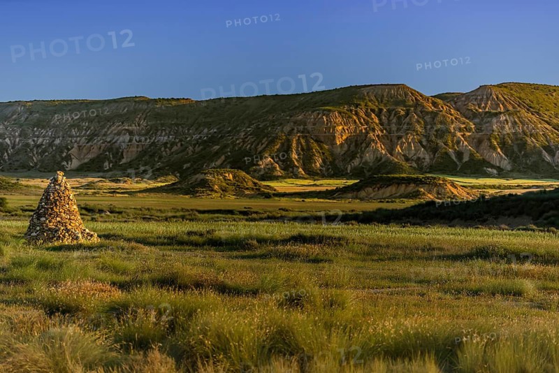 Bardenas Reales nature park Park in the evening light, Navarra, Spain