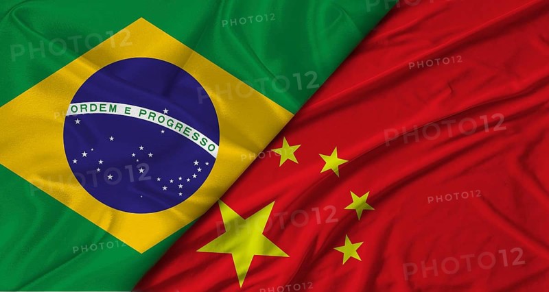 Bilateral relations between Brazil and China. Flag of Brazil and China