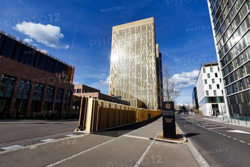 Court of Justice of the European Union, CURIA, ECJ, golden office towers in the Kirchberg Plateau European Quarter, Luxembourg