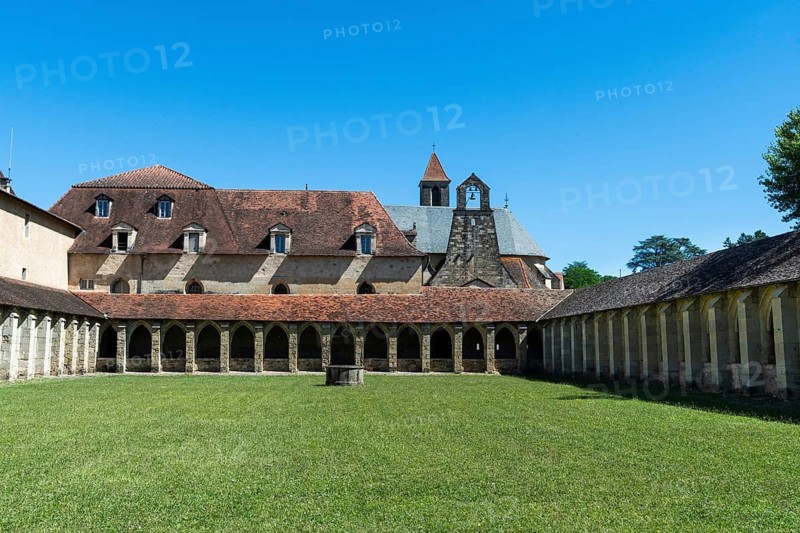 Villefranche de Rouergue. City of Art and History. The Chartreuse Saint Sauveur. The Great Cloister, Aveyron. Occitanie. France