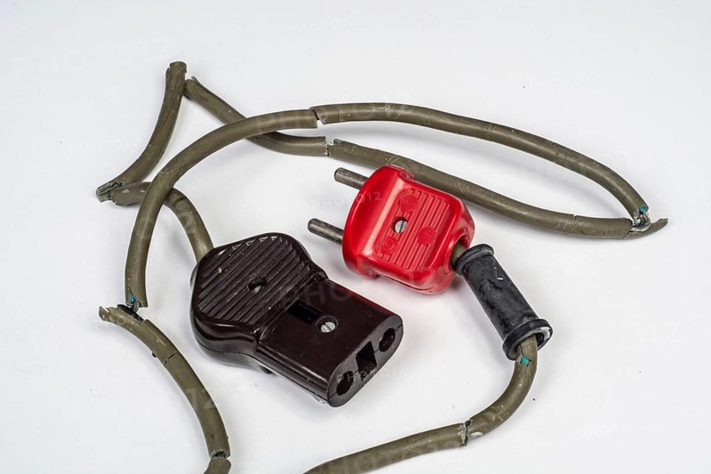 Very dangerous broken power cable in Ystad, Skåne County, Sweden, Scandinavia