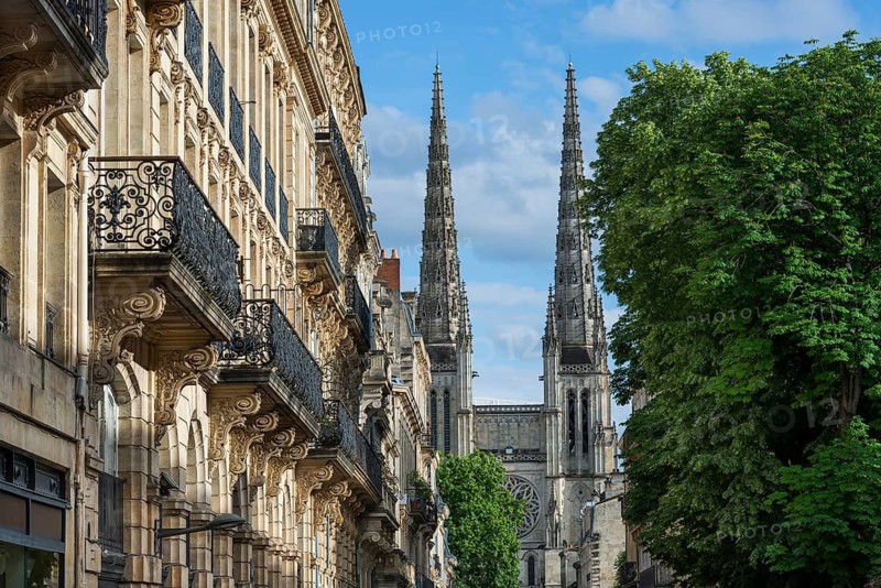 The Gothic Cathedral of St. Andrè in the old town of Bordeaux, Gironde, France