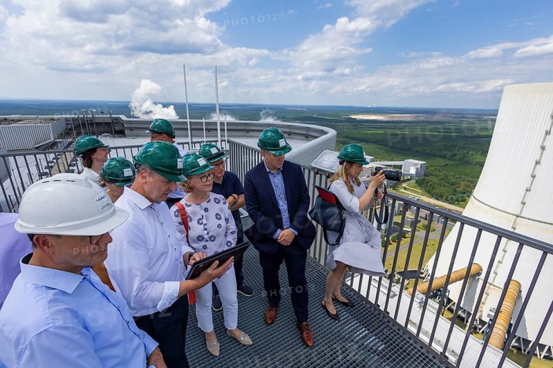 Minister of State Regina Kraushaar meets power plant manager Carsten Marschner at LEAG's Boxberg site about site development with a focus on renewable energy, Boxberg, Saxony, Germany