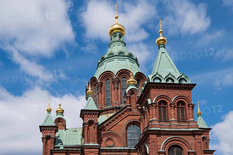 Uspenski Greek Orthodox Cathedral or Uspenskin Katedraali, Katajanokka, city center, Helsinki, Finland