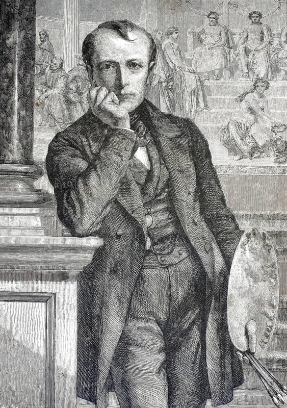 Hippolyte Paul Delaroche (1797–1856), one of the most influential French artists of the 19th century. He achieved great fame through his highly dramatic and precise depictions of historical scenes, an authentic, high-resolution reproduction of a 19th-century original, exact date of the painting unknown, Historical