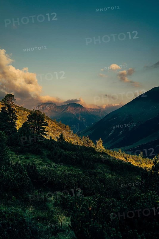 Hahntennjoch pass road in Tyrol in Lechtal, Austria