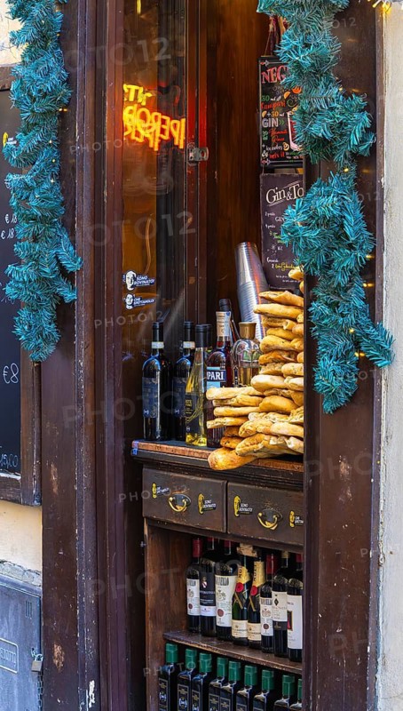 Window to a small bar with outdoor sales, Florence, Italy