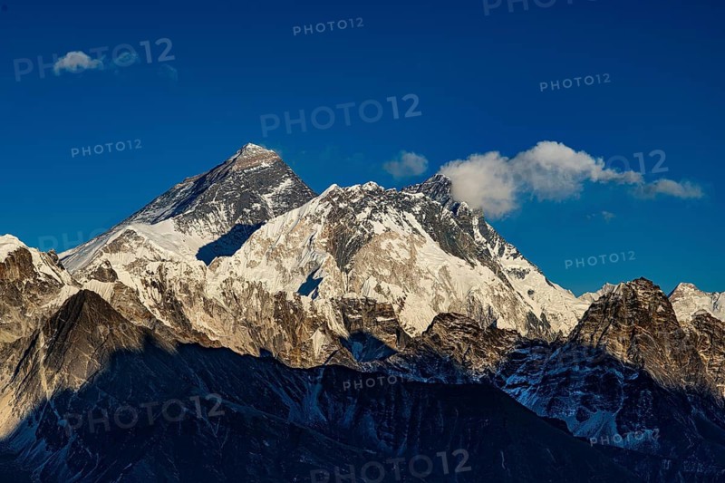 View from Renjo La Pass, 5360 m, of the Himalayan chain with Mount Everest and Lhotse, Solu Khumbu, Himalayas, Nepal
