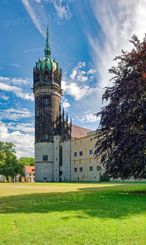 Wittenberg Castle and Castle Church, former residence of the Saxon Electors, Renaissance, Reformation, Martin Luther, 95 theses, Luther Memorial, UNESCO World Heritage Site, Luther city Wittenberg, Saxony-Anhalt, Germany