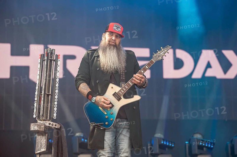 Guitarist Barry Stock from the Canadian rock band Three Days Grace live on the Utopia Stage during the Rock im Park Festival on the Zeppelin Field in Nuremberg, Germany on June 5, 2026