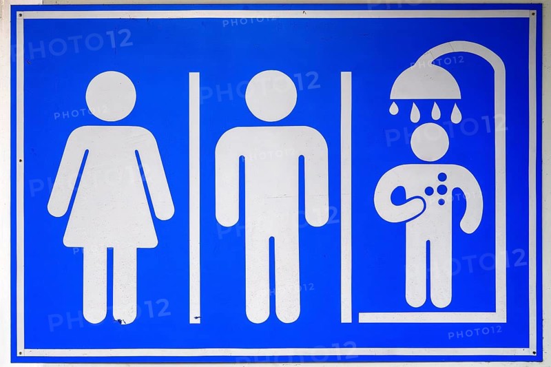 Sign toilets and showers, Pattaya, Thailand