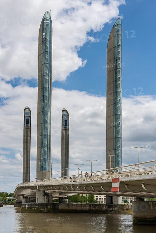 The Pont Jacques Chaban-Delmas lift bridge across the Garonne in Bordeaux, France
