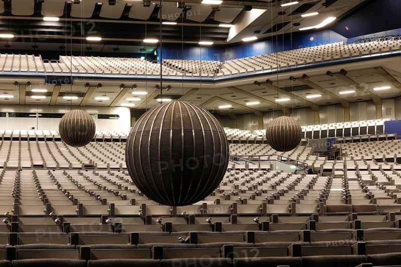 View of the vacant ICC, International Congress Center Berlin. The ICC has been added to the Berlin List of Monuments. The Berlin Senate has provided 200 million euros for the restructuring. The total modernization is estimated at least 500 million euros, Berlin, Berlin, Germany