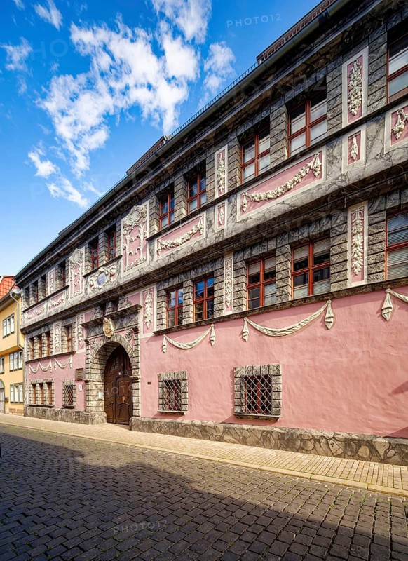 Klopstockhaus, Friedrich Gottlieb Klopstock, baroque, decorative façade, patrician, patrician house, historical figure, Bad Langensalza, Thuringia, Germany