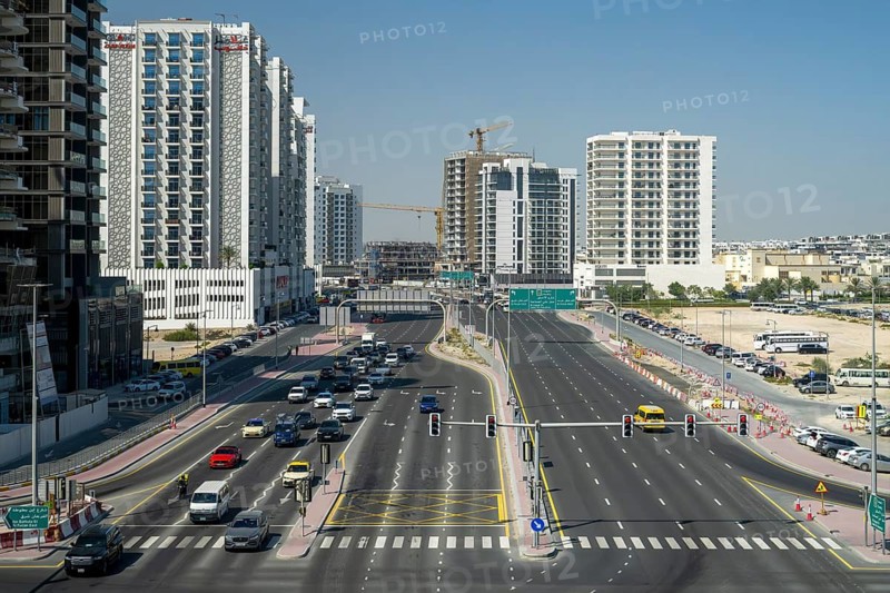 Road transport multi-lane roads, Dubai, United Arab Emirates, UAE