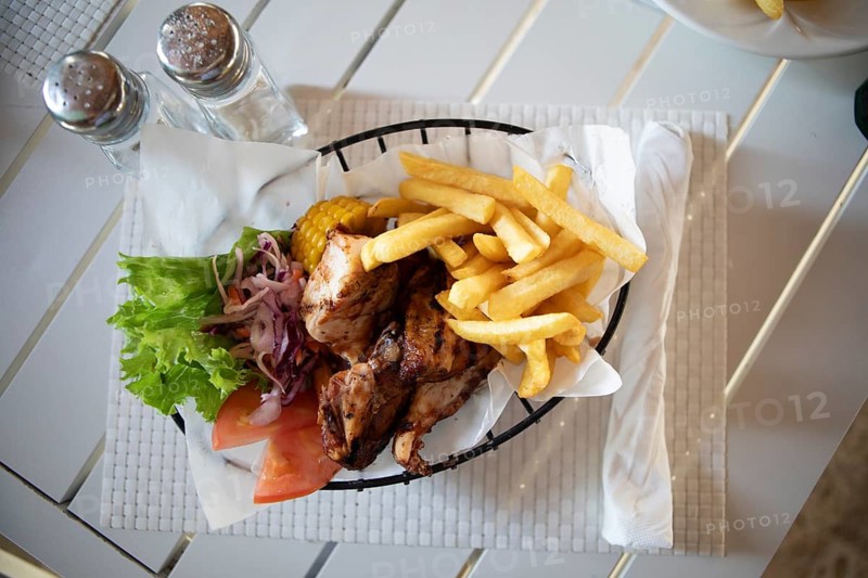 Jerk chicken, traditional dish in Jamaica, West Indies, Caribbean, Central America