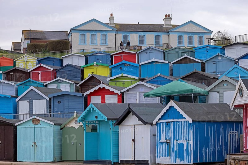 Colourful bath huts, Walton-on-the-Naze, England, United Kingdom